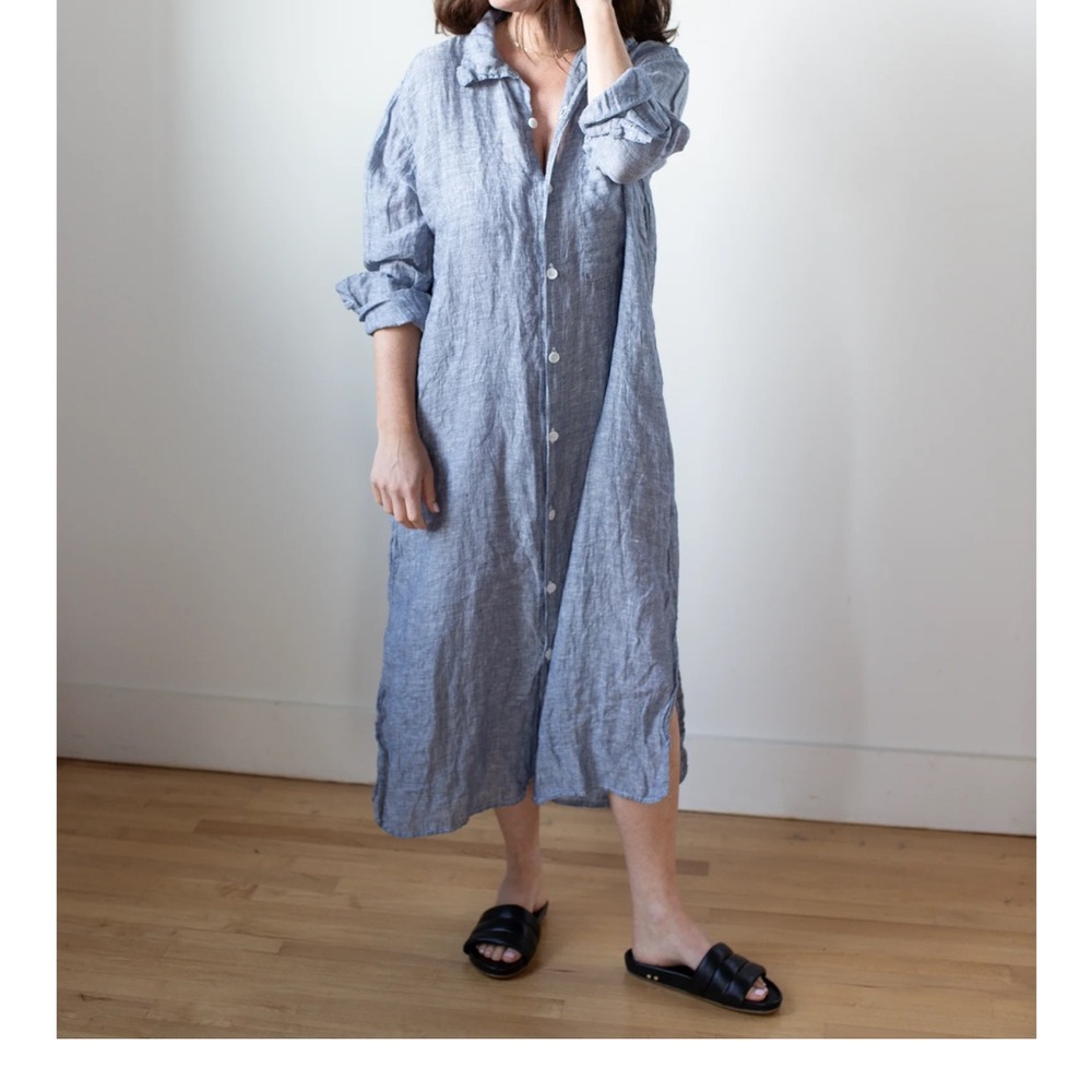 CP Shades Chambray Button-Down Dress long
